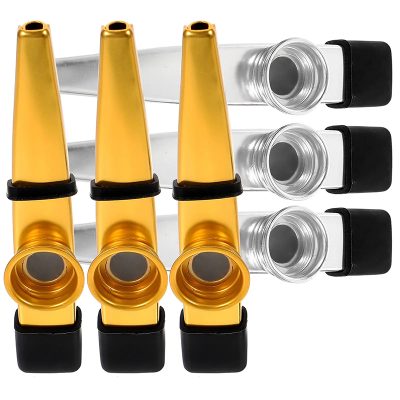 Lot de 6 Kazoos Métal – Éclats Dorés & Argentés (Classiques à Son Clair et Brillant) - idéal pour écoles !