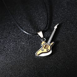 Magnifique Pendentif Guitare Rock 'Crystal Jam' - couleurs Or