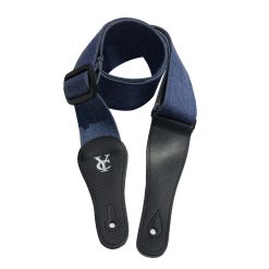 Magnifique Sangle Guitare Denim - Bleu Indigo Brut