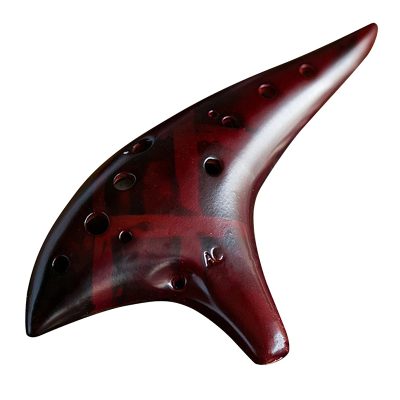 Ocarina 12 Trous Alto C - Instrument à Vent en Résine pour Débutants et Musiciens Confirmés (Style Zelda) Couleur Rouge