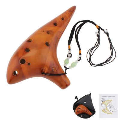 Ocarina Céramique 12 Trous - Mélodie des Éléments Couleur Marron