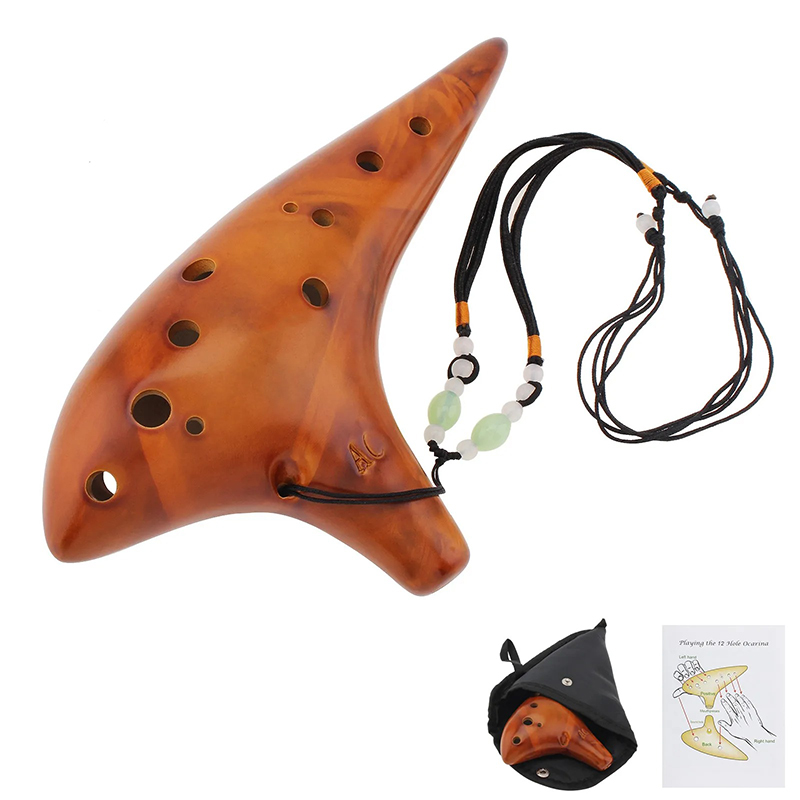 Ocarina Céramique 12 Trous - Mélodie des Éléments Couleur Marron