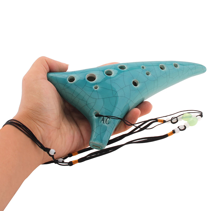 Ocarina Céramique 12 Trous - Mélodie des Éléments Couleur Vert Menthe