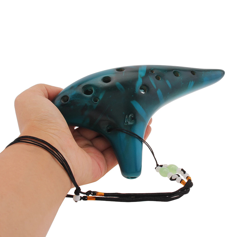 Ocarina Céramique 12 Trous - Mélodie des Éléments Couleur bleu