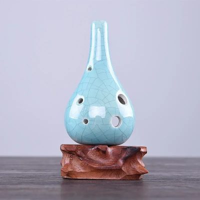 Ocarina Goutte Céramique - Sonorité Zen Élégante Couleur Bleu ciel