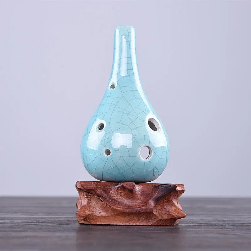 Ocarina Goutte Céramique - Sonorité Zen Élégante Couleur Bleu ciel