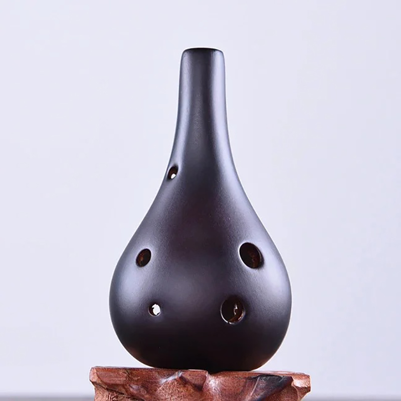 Ocarina Goutte Céramique - Sonorité Zen Élégante Couleur Noir