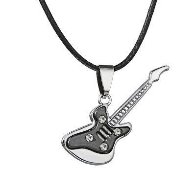 Pendentif Guitare Rock 'Crystal Jam' Couleur Noir