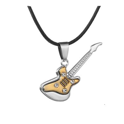 Pendentif Guitare Rock 'Crystal Jam' Couleur or