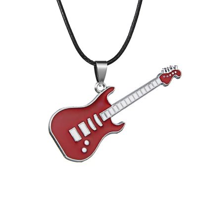 Pendentif Guitare Rock 'Double Solo' Couleur Rouge