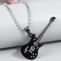 Pendentif Guitare Rock 'Metal Symphony' Couleur Noir