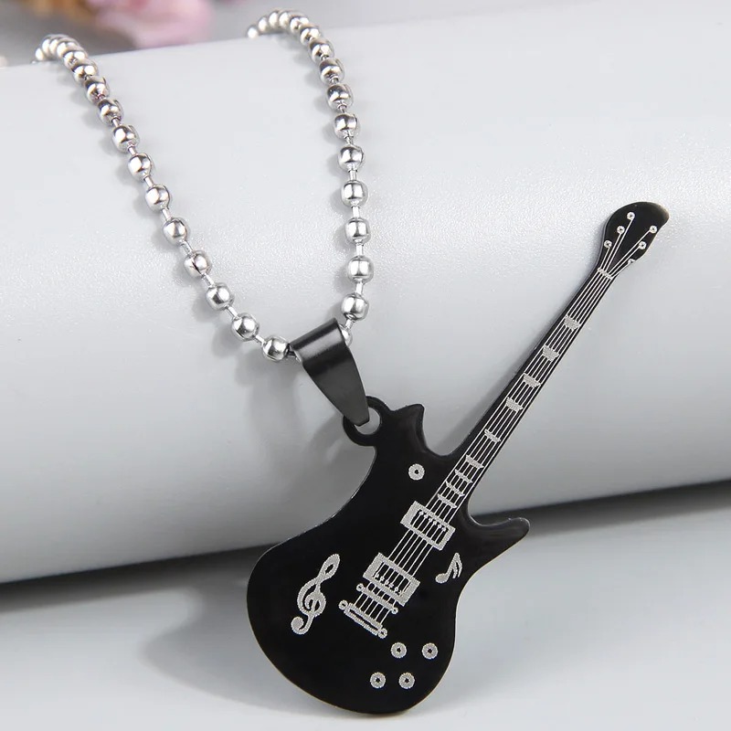Pendentif Guitare Rock 'Metal Symphony' Couleur Noir