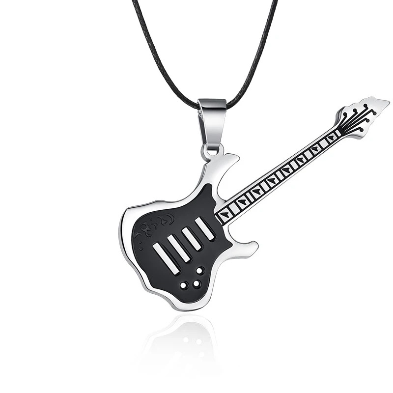 Pendentif Guitare Rock 'Solo Chromatique' Couleur noir