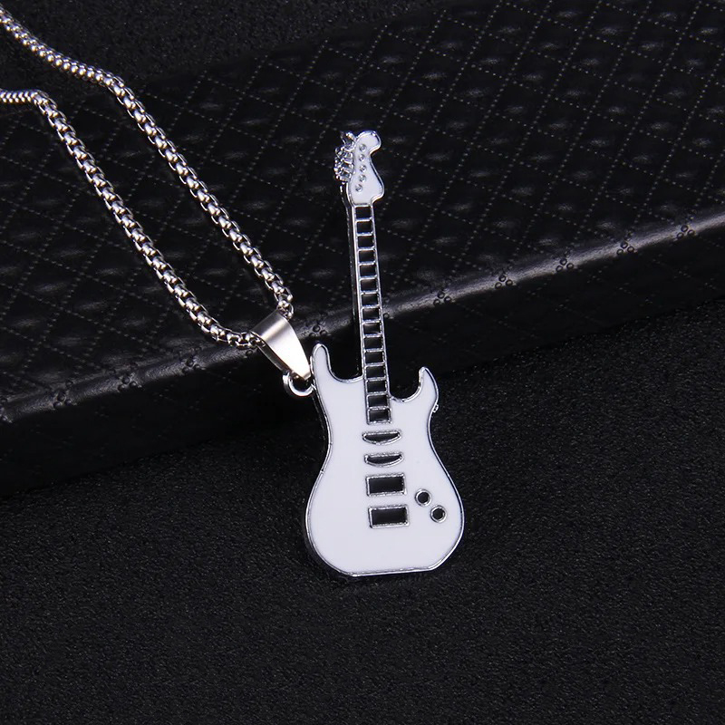 Pendentif Guitare Rock Strat’Color Couleur Blanc