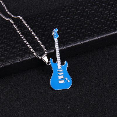 Pendentif Guitare Rock Strat’Color Couleur Bleu