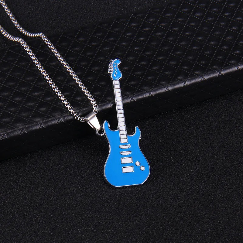 Pendentif Guitare Rock Strat’Color Couleur Bleu