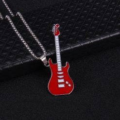 Pendentif Guitare Rock Strat’Color Couleur Rouge