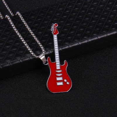 Pendentif Guitare Rock Strat’Color Couleur Rouge