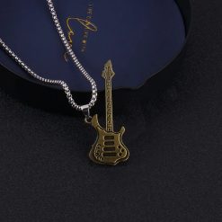 Pendentif Guitare Rock - Bronze Vintage Vibe
