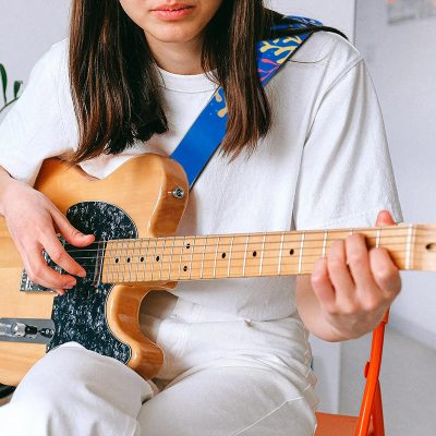 Sangle Guitare Colorée - Thématique Océan – Corail Pop