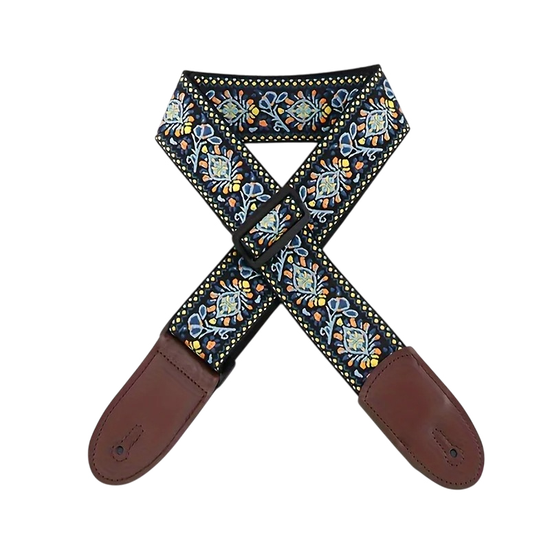 Sangle de - Guitare Vintage Bleu Bohème