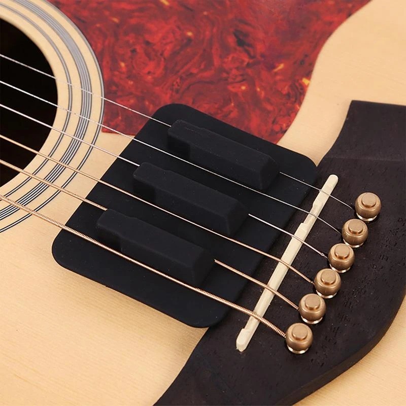 Silencieux Guitare Acoustique Sourdine en Silicone Mute Pad Flex pour Réduction du Bruit
