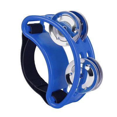 Tambourin à Pied pour Musicien – Accessoire Percussion Foot Jingle Beat Multicolore Couleur Bleu