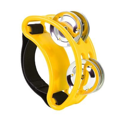 Tambourin à Pied pour Musicien – Accessoire Percussion Foot Jingle Beat Multicolore Couleur Jaune
