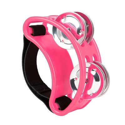 Tambourin à Pied pour Musicien – Accessoire Percussion Foot Jingle Beat Multicolore Couleur ROse