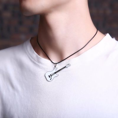 Vue Portée Pendentif Guitare Rock 'Double Solo'