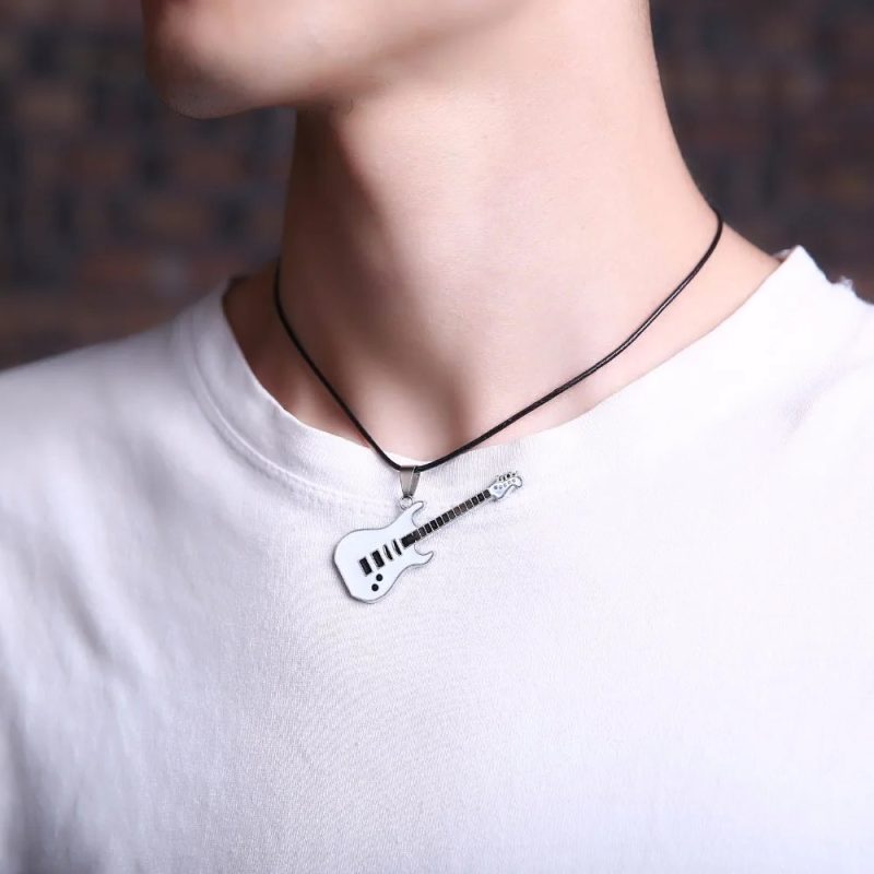 Vue Portée Pendentif Guitare Rock 'Double Solo'