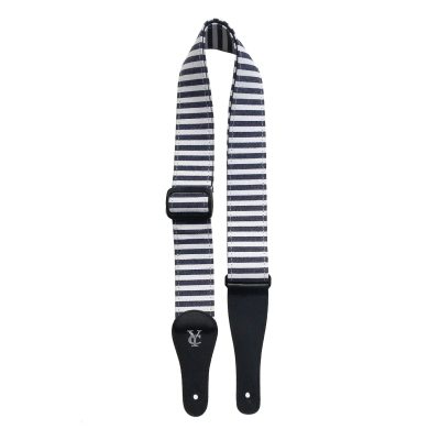 Vue complète de la Sangle Guitare Rayée - Lignes Marines Marinière Rock