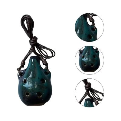 Vue détailléeOcarina en Céramique Miniature - Pendentif Musical 6 Trous