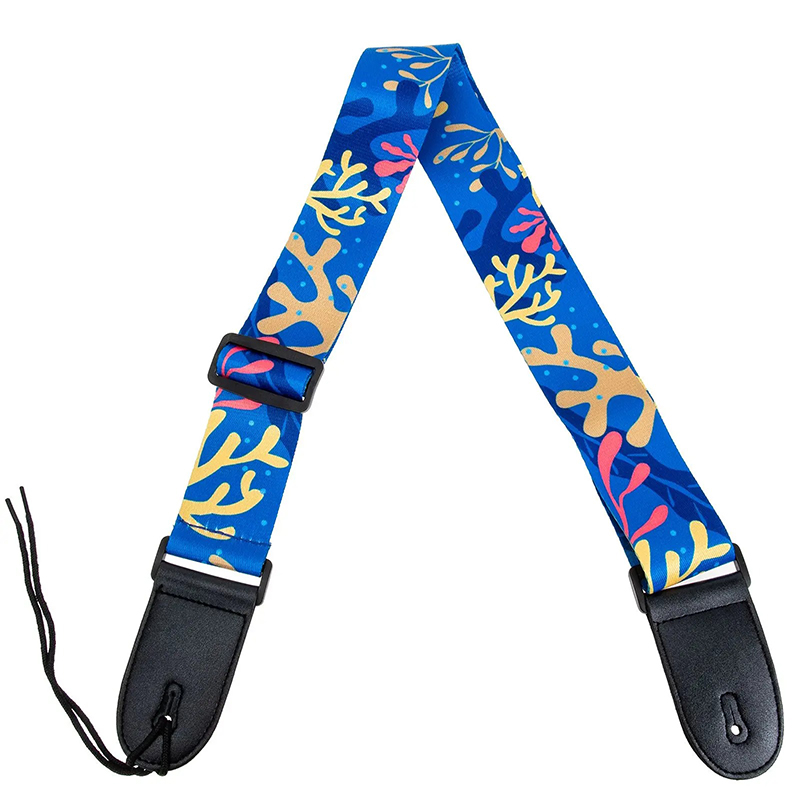 Vue générale Sangle Guitare Colorée - Thématique Océan – Corail Pop