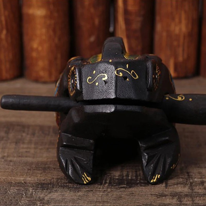 Avant Artisanat Mystique - Grenouille Crouissante Thaïlandaise en Bois