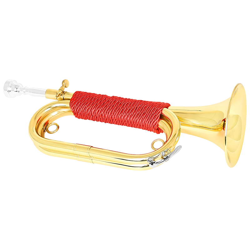 Avant Bugle de Marche Espagnol – Laiton Doré avec Housse Instruments à Vent