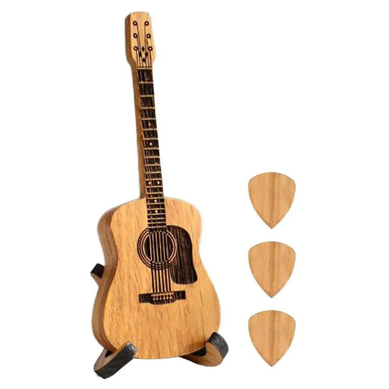 Boîte de plectres de guitare acoustique - en bois Cœur du Luthier