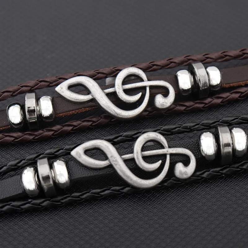 Bracelet Clé de Sol Rock Écho Musical