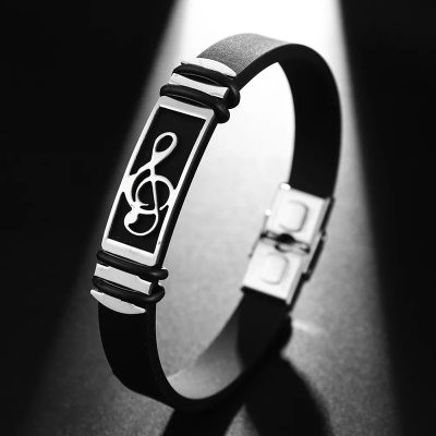 Bracelet Clé de Sol Signature Élégance Couleur Argent