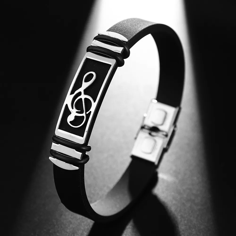 Bracelet Clé de Sol Signature Élégance Couleur Argent