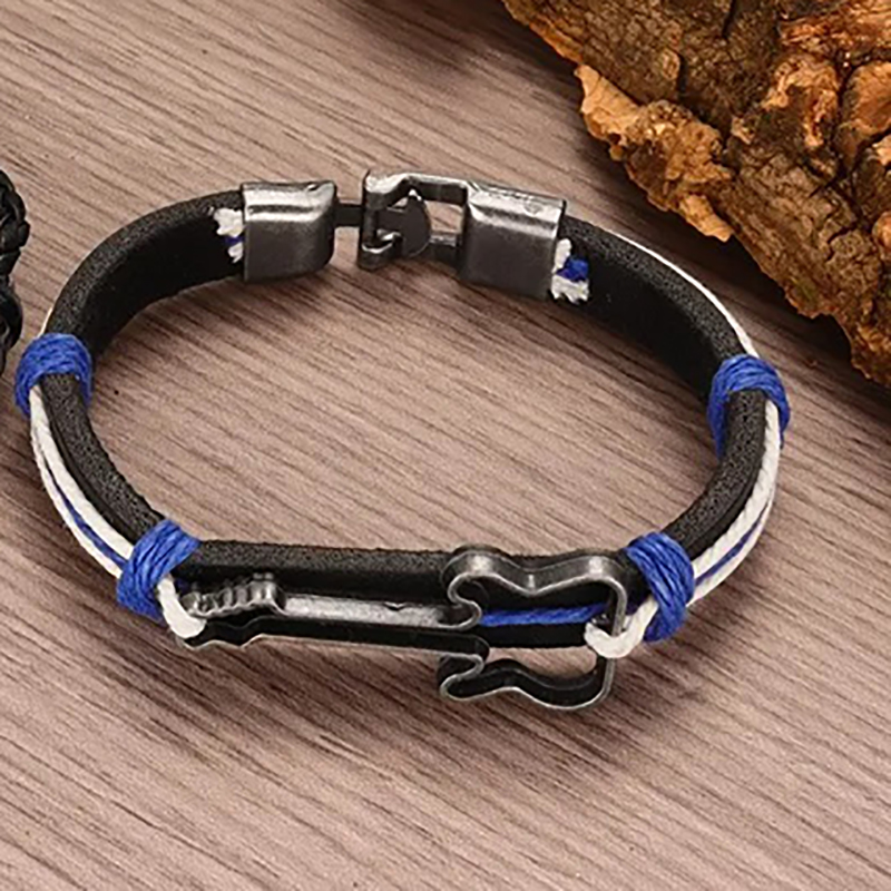 Bracelet Guitare Rock - Duo Esprit Electrik Couleur Bleu