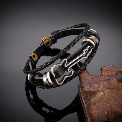 Bracelet Guitare Rock - Duo Esprit Electrik -Couleur Noir