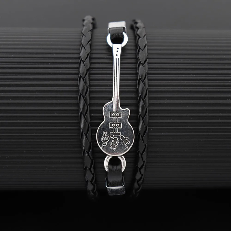 Bracelet Guitare Rock - Symphonie Argentée