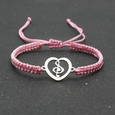 Bracelet Musical Heartbeat Couleur Rose Pale