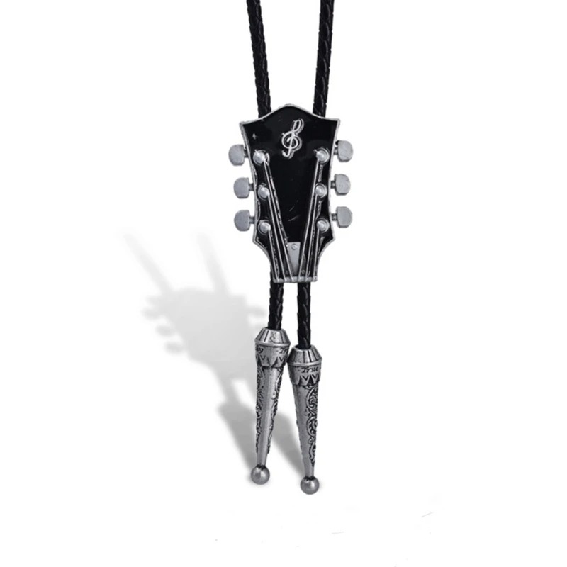 Cracatte Bolo Guitare Le Lacet du Bluesman Couleur Argent