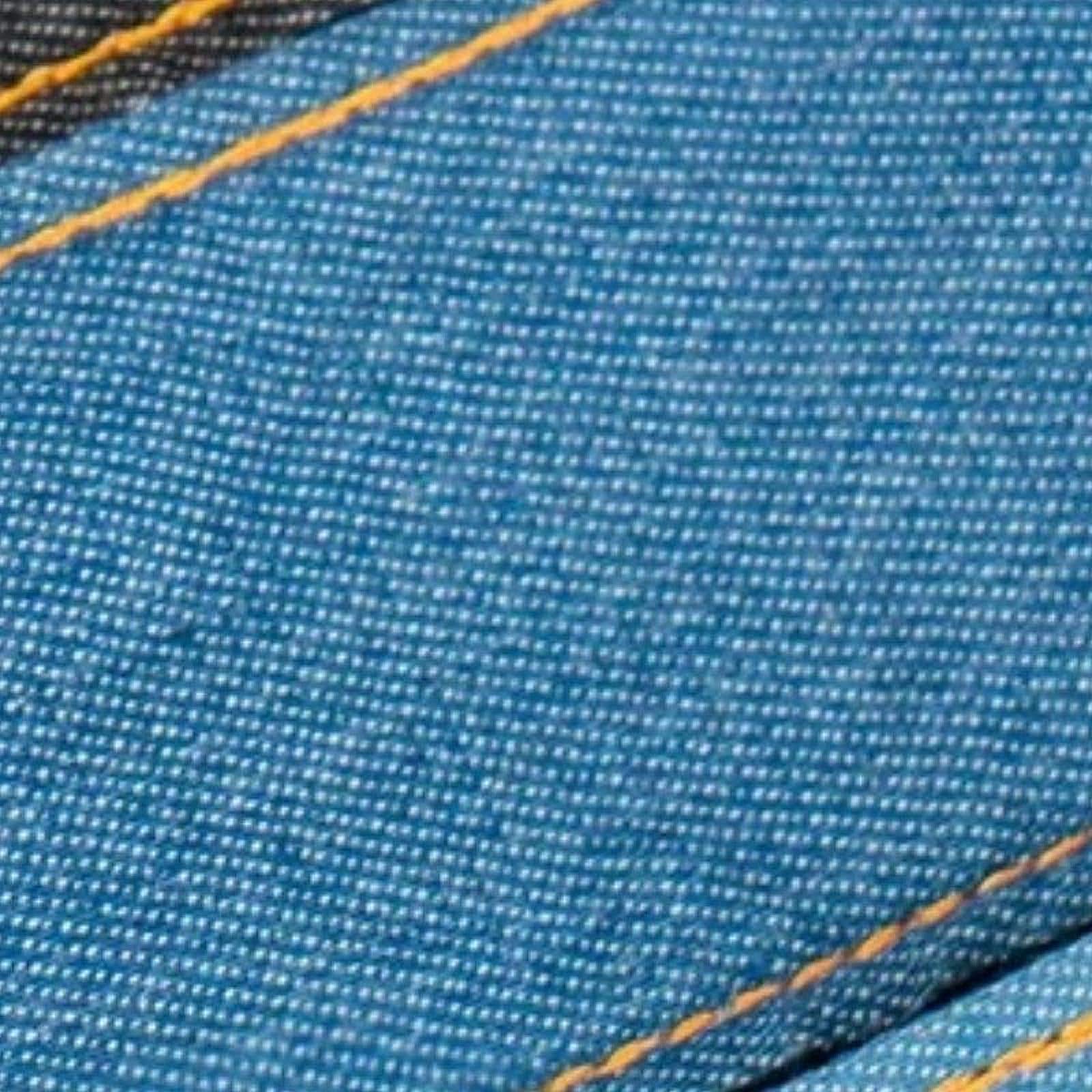 Détail du Tissu de la Sangle de Guitare Acoustique Denim Bleu Foncé
