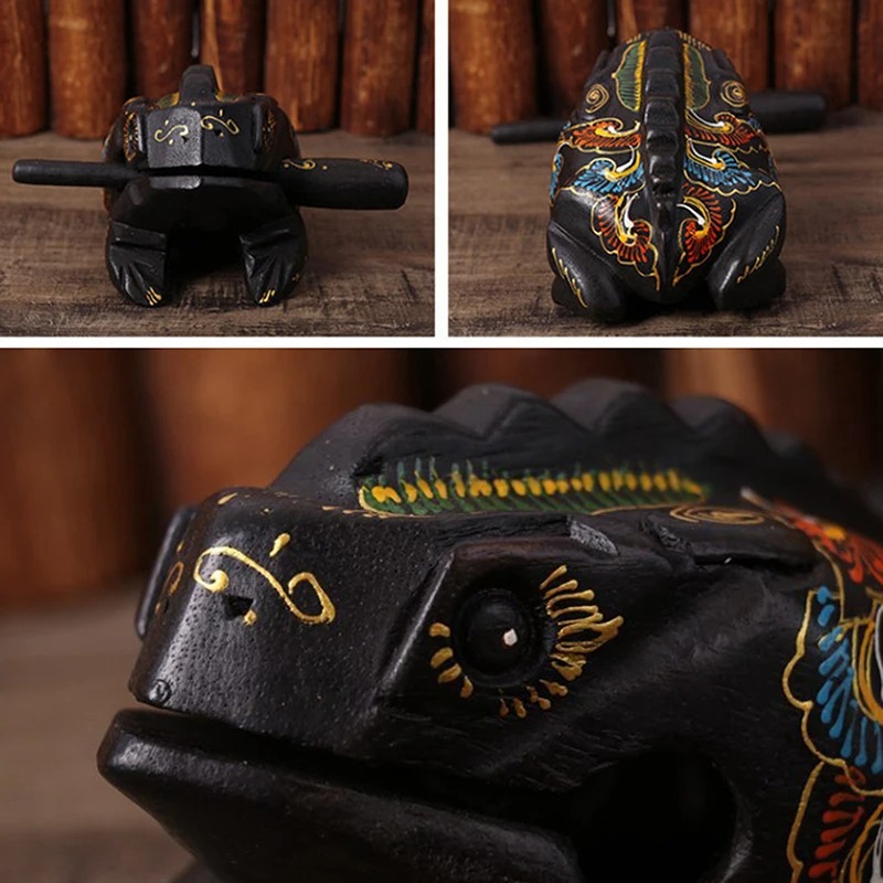 Détails Grenouille Crouissante en Bois Un Instrument à Percussion Traditionnel Thaïlandais
