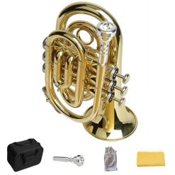 Details Mini Trompette Sib pour Enfants et Débutants - Compacte, Laiton Doré, avec Étui et Accessoires