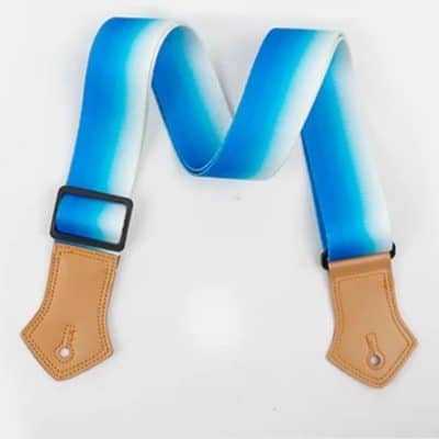 Détails de la Sangle de Guitare Vintage Dégradé Bleu Océan