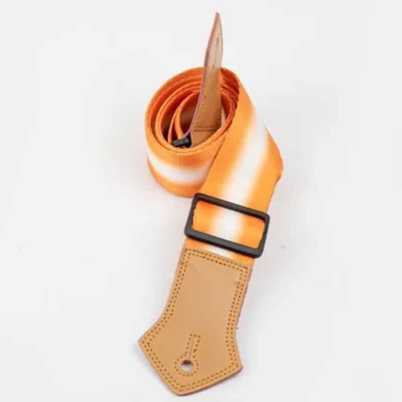 Détails de la Sangle de Guitare Vintage Dégradé Orange Sunrise
